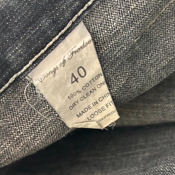 Songs of Freedom Dark Wash Baggy Jeans 40x33 Double Knee Stitched Stash Skater - Picture 7 of 9